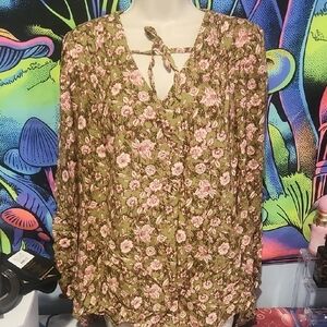 Floral Green Blouse
